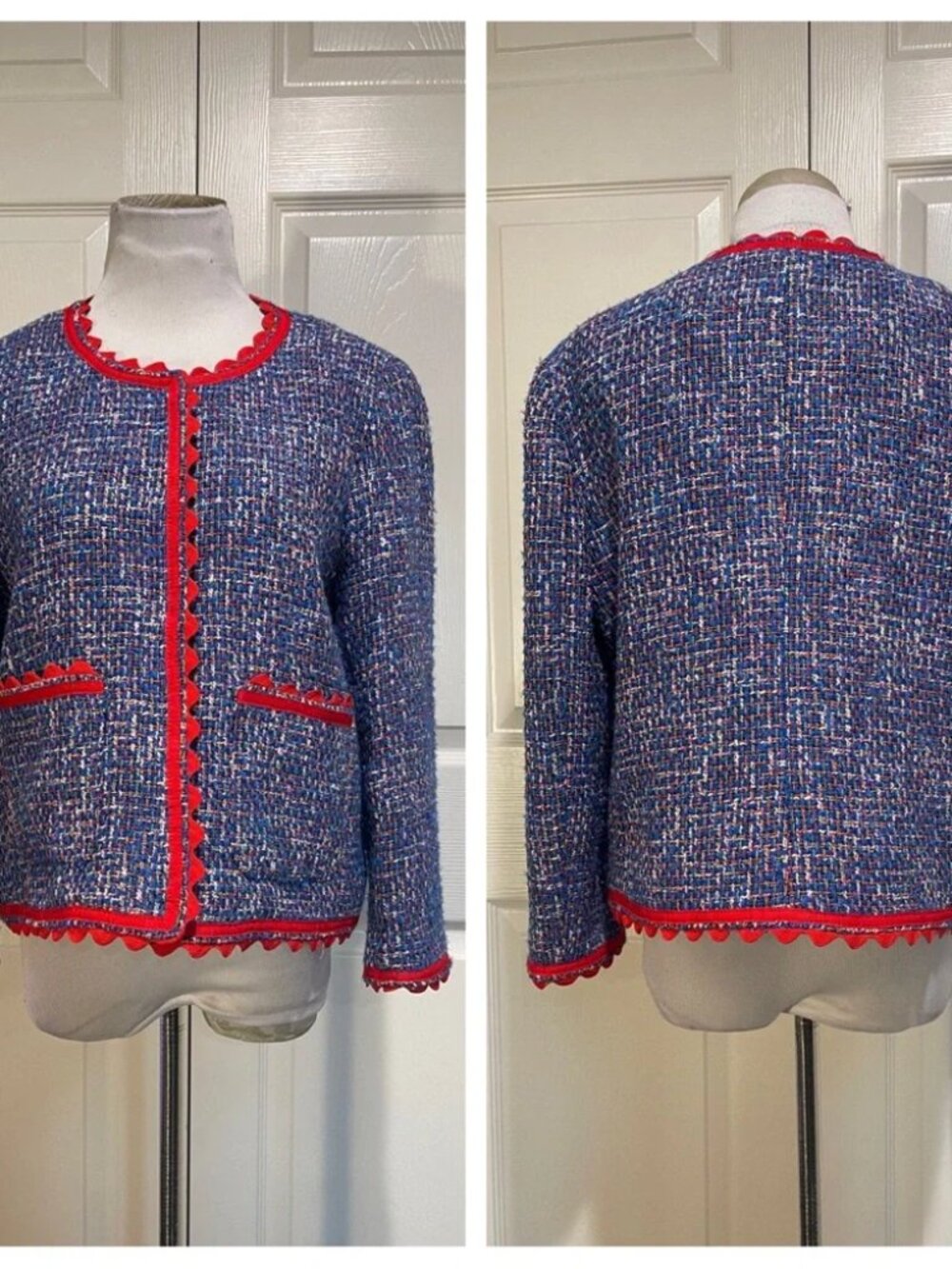 J Crew Lady Jacket in Autumn Blue Tweed 6 - Picture 2 of 7
